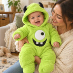 Baby Monster Knit Romper with Demon Ear Hat