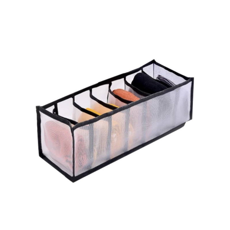 Clothes Organizer Drawer Divider – Foldable Grid Bins for Underwear, Socks, and Closet Storage