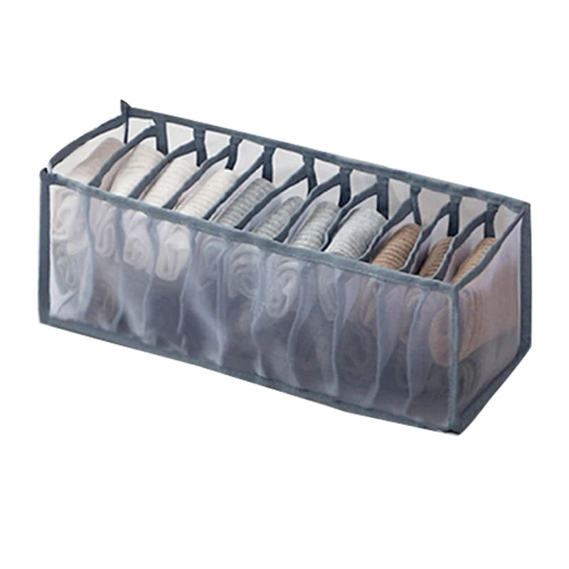 Clothes Organizer Drawer Divider – Foldable Grid Bins for Underwear, Socks, and Closet Storage