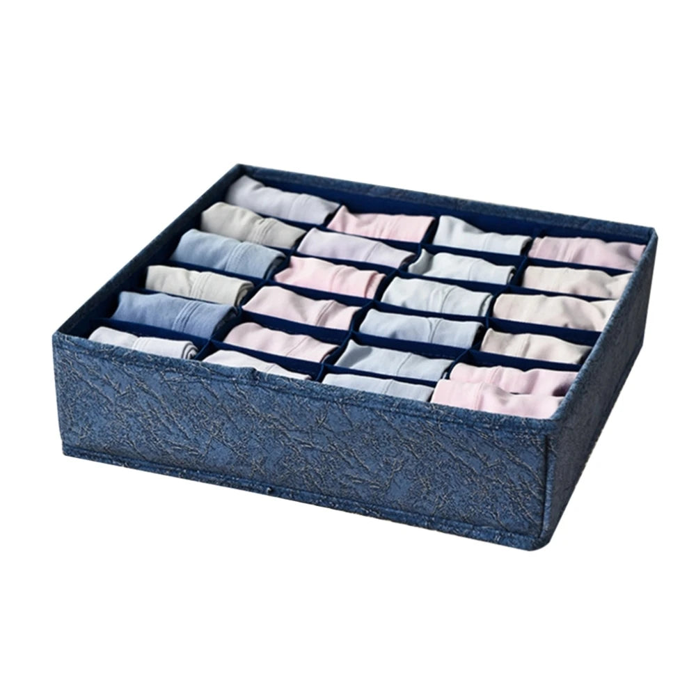 Clothes Organizer Drawer Divider – Foldable Grid Bins for Underwear, Socks, and Closet Storage