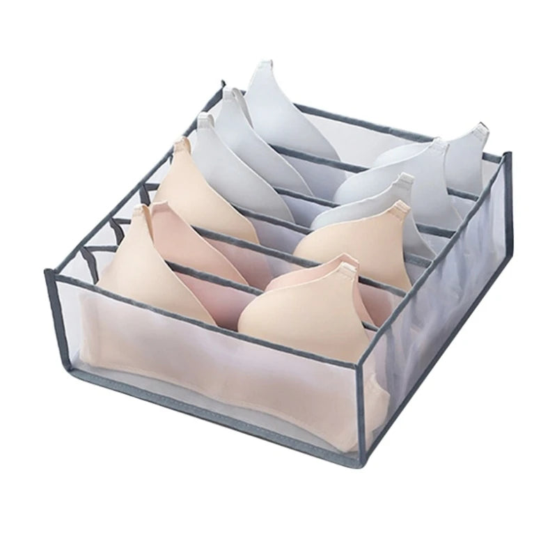 Clothes Organizer Drawer Divider – Foldable Grid Bins for Underwear, Socks, and Closet Storage