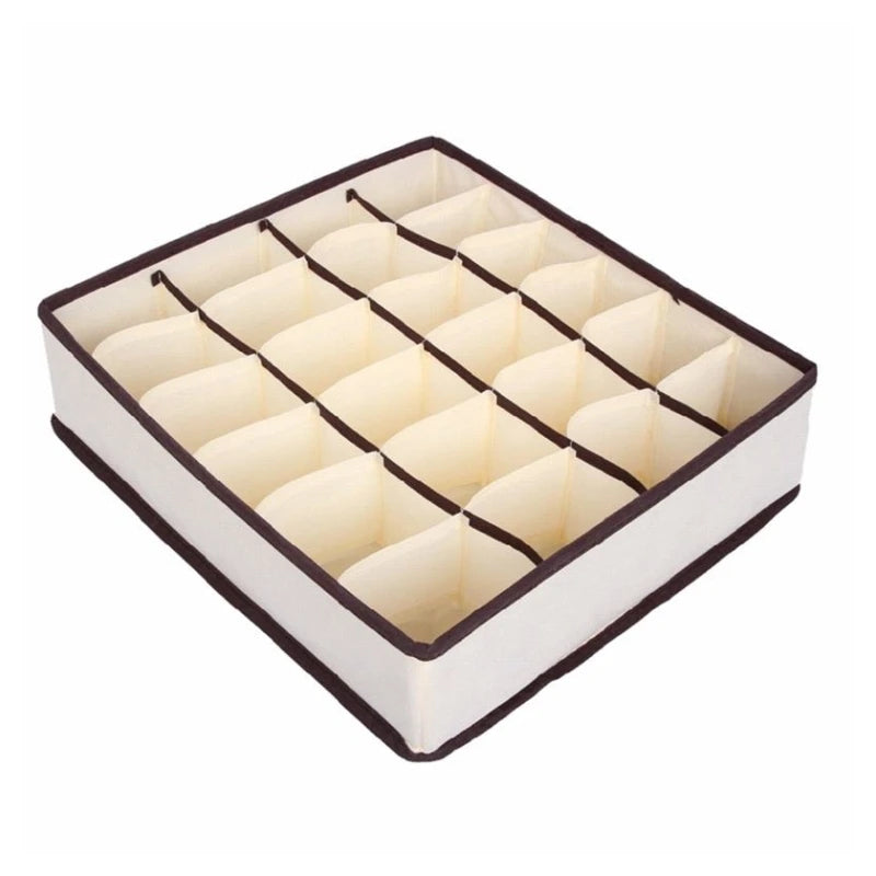 Clothes Organizer Drawer Divider – Foldable Grid Bins for Underwear, Socks, and Closet Storage