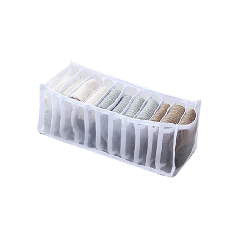 Clothes Organizer Drawer Divider – Foldable Grid Bins for Underwear, Socks, and Closet Storage