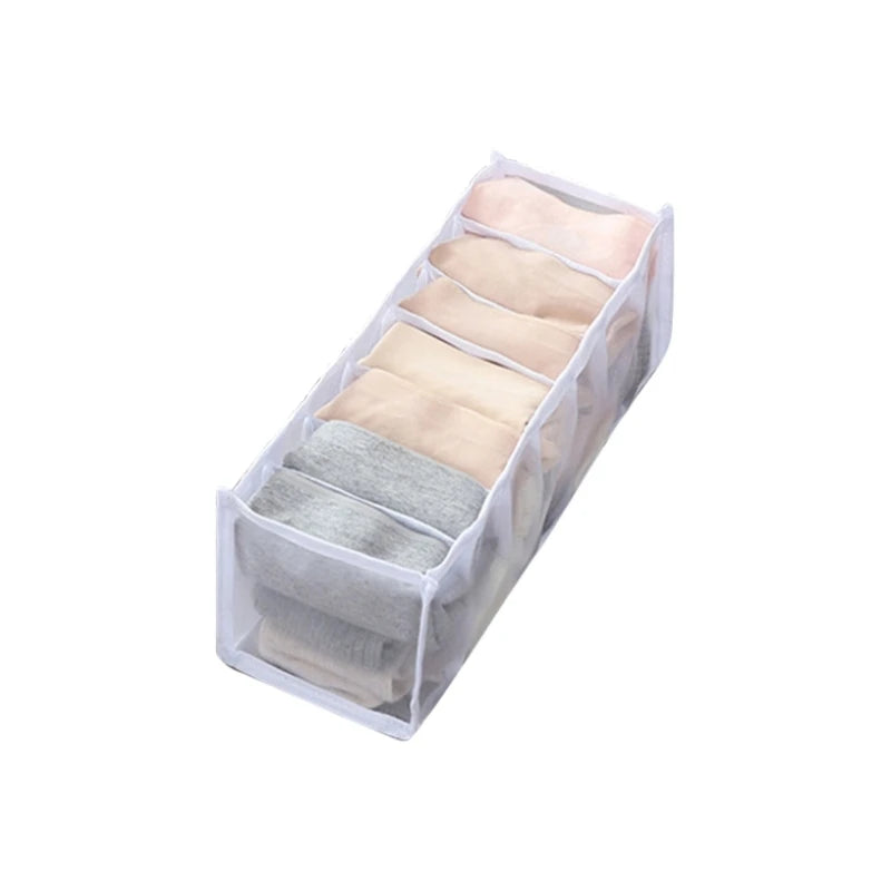 Clothes Organizer Drawer Divider – Foldable Grid Bins for Underwear, Socks, and Closet Storage