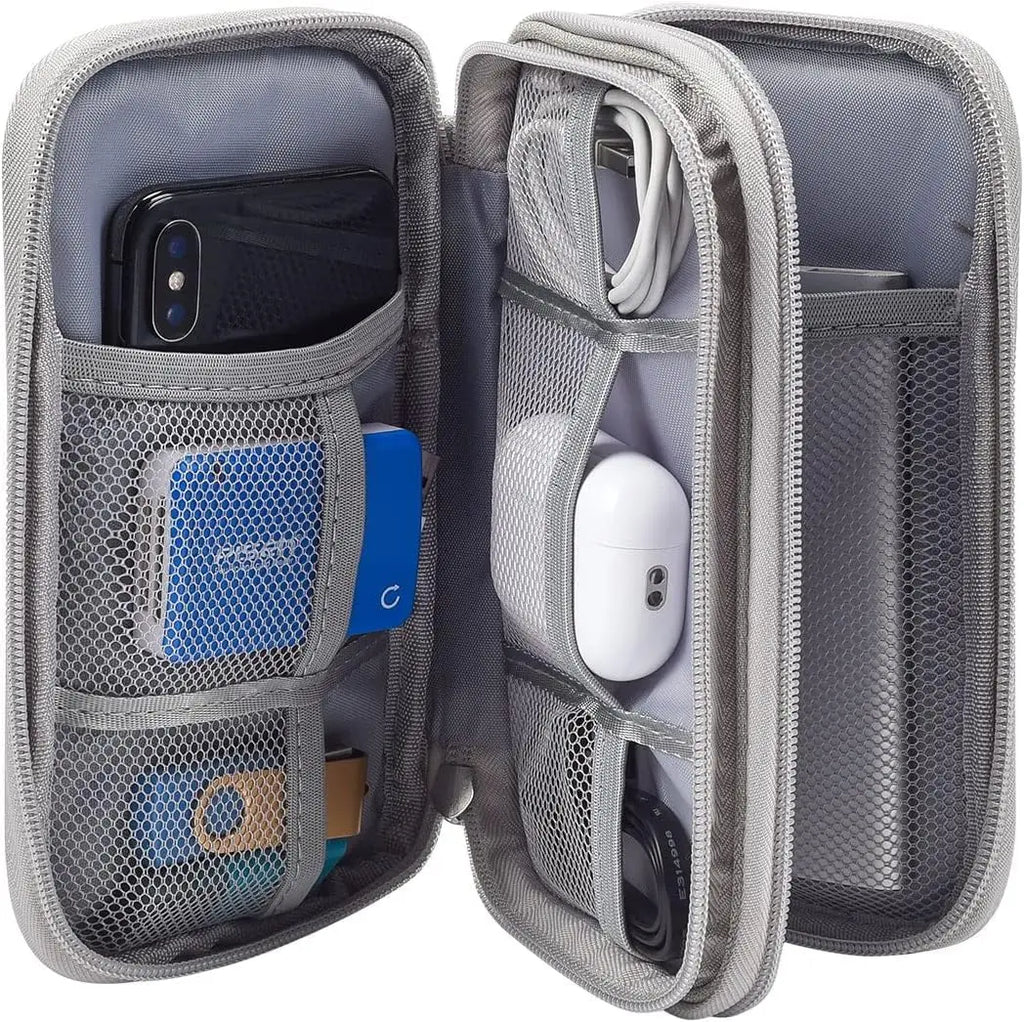 Travel Cable Storage Organizer Pouch – Waterproof Double-Layer Tech Bag for Cables, Chargers, and Accessories