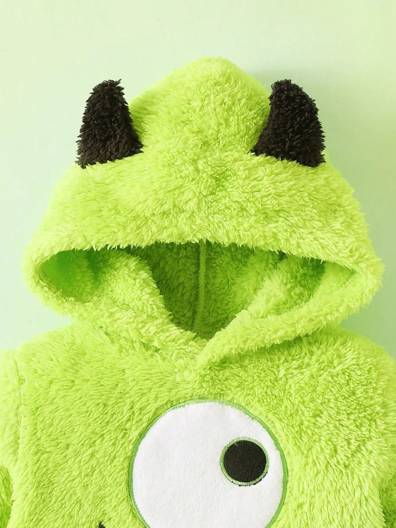 Baby Monster Knit Romper with Demon Ear Hat