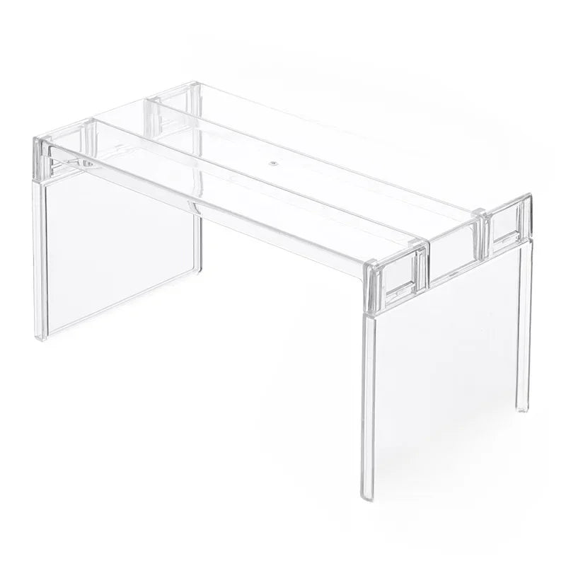 Clear Expandable Cabinet Organizer – Spice Rack and Dish Divider for Kitchen and Bathroom