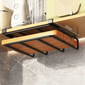 Kitchen Hanging Organizer Rack with Hooks – Under-Cabinet Storage for Cutting Boards, Towels, and Lids