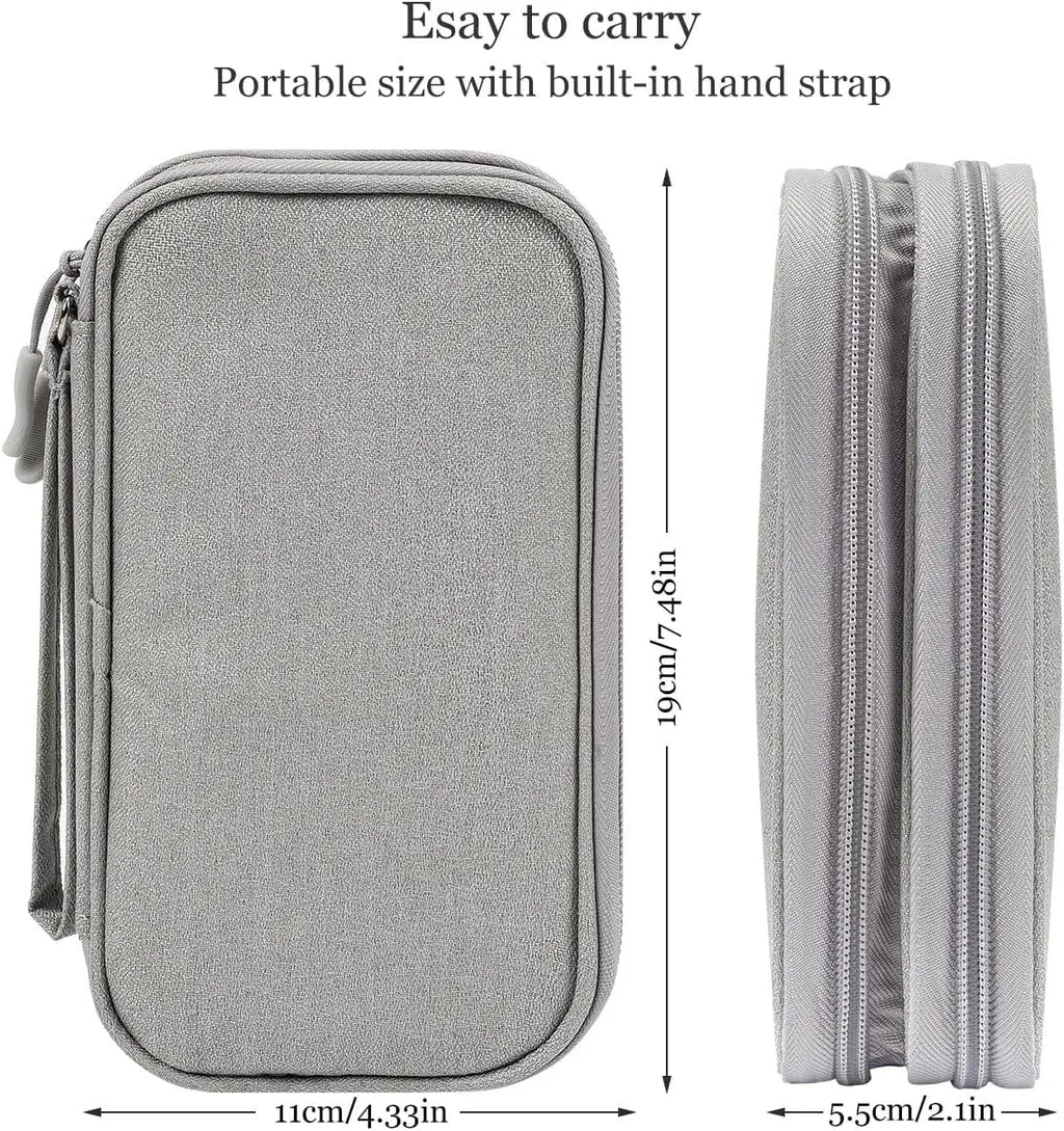 Travel Cable Storage Organizer Pouch – Waterproof Double-Layer Tech Bag for Cables, Chargers, and Accessories