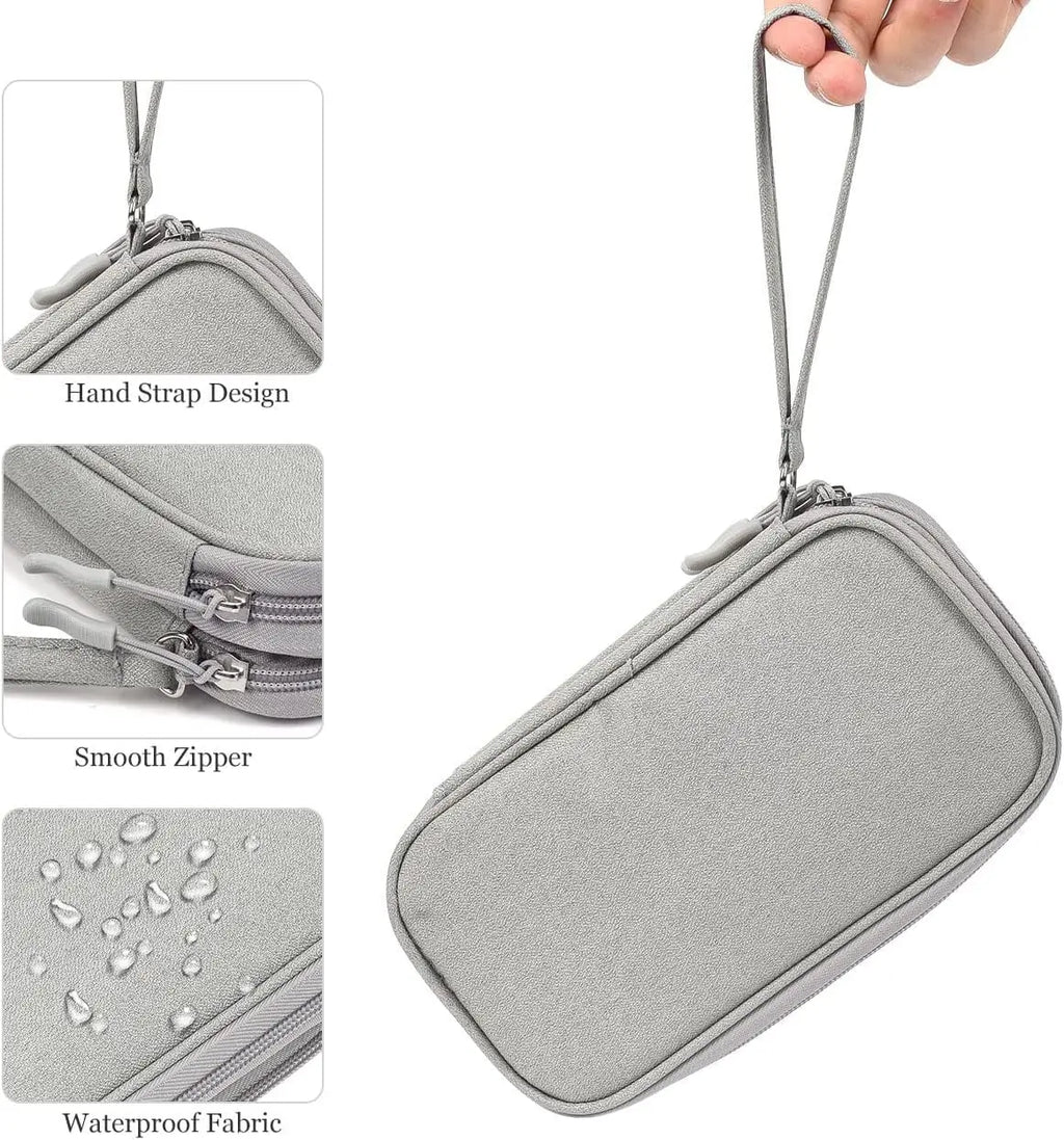 Travel Cable Storage Organizer Pouch – Waterproof Double-Layer Tech Bag for Cables, Chargers, and Accessories