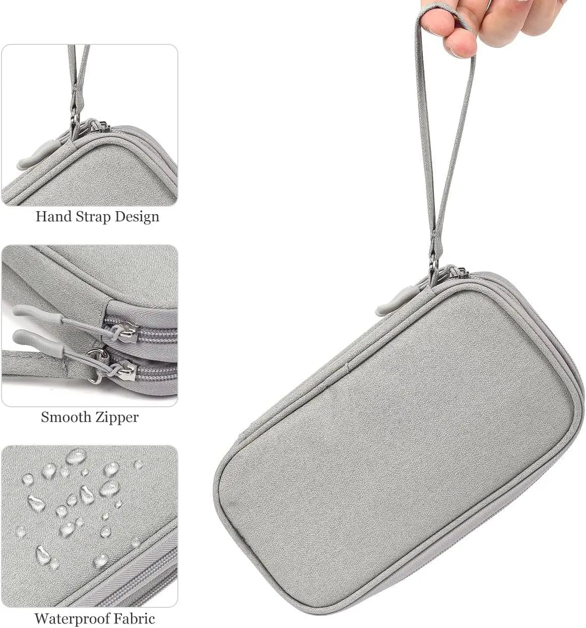 Travel Cable Storage Organizer Pouch – Waterproof Double-Layer Tech Bag for Cables, Chargers, and Accessories
