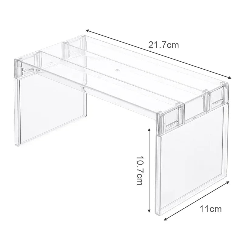 Clear Expandable Cabinet Organizer – Spice Rack and Dish Divider for Kitchen and Bathroom