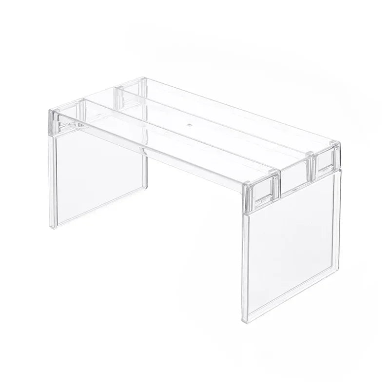 Clear Expandable Cabinet Organizer – Spice Rack and Dish Divider for Kitchen and Bathroom