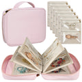 Travel Jewelry Organizer Case – Book Binder with Velvet Zipper Pouches for Earrings, Rings, and Necklaces