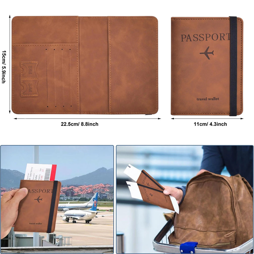 Passport Holder Wallet Cover Case – RFID Blocking Travel Wallet for Women and Men