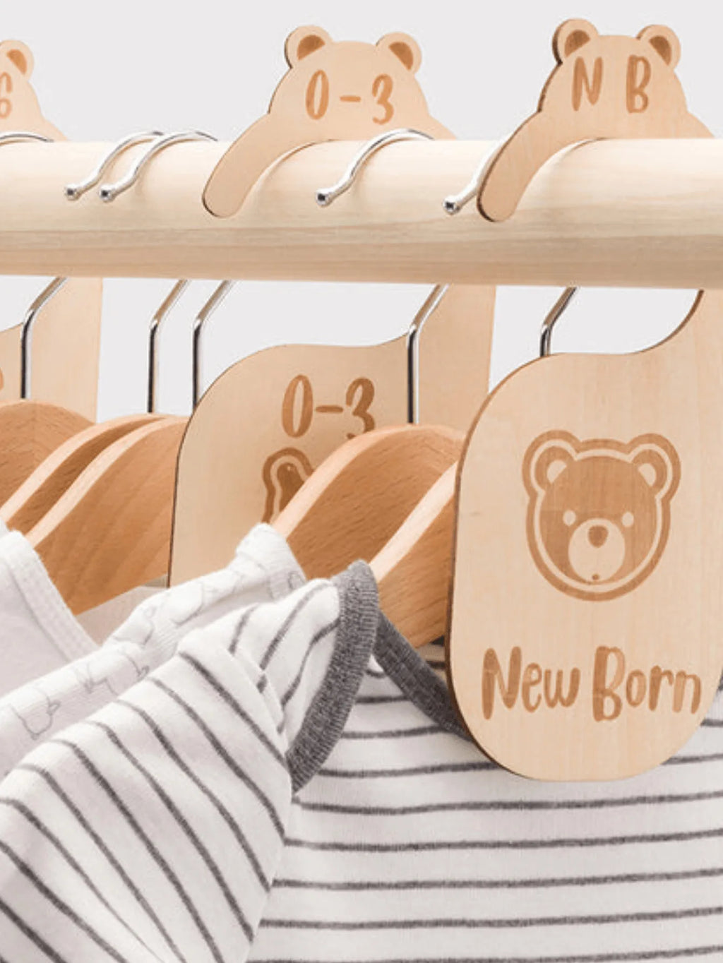 Wooden Baby Closet Dividers - Set of 7
