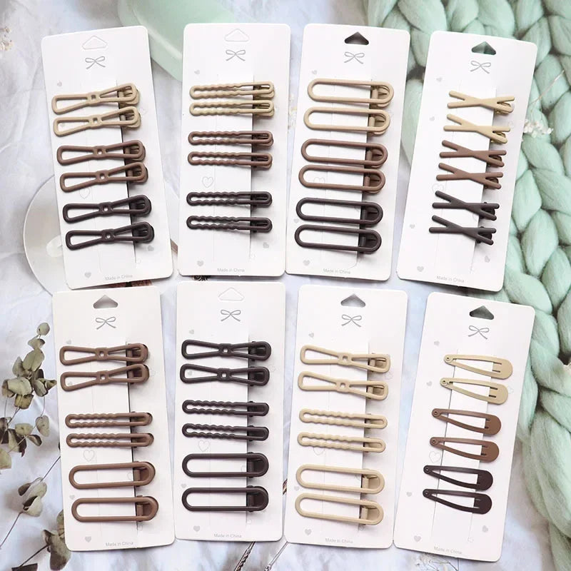 Korean Hair Clips for Women – Side Pins, Duckbill & Flat Clips Set (6pcs)